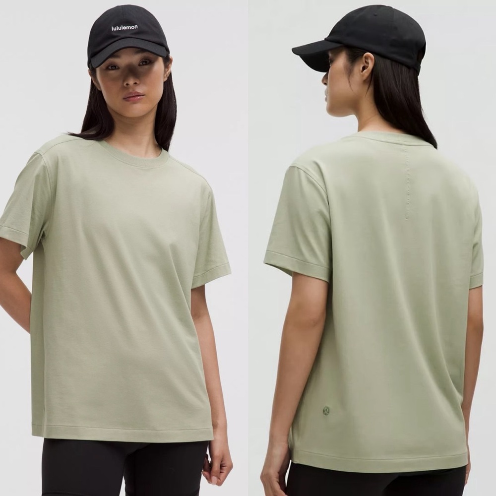 Lululemon All Yours Organic Cotton T-Shirt Fog Green SZ S